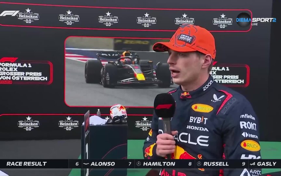 Макс Верстапен триумфира в Гран При на Австрия, като така