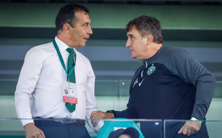 Ангел Петричев и Веселин Маринов Лудогорец Олимпия Любляна