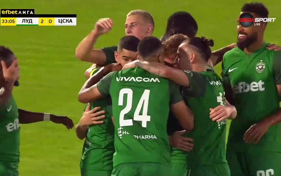 Лудогорец поведе на ЦСКА с 2:0 още преди да е