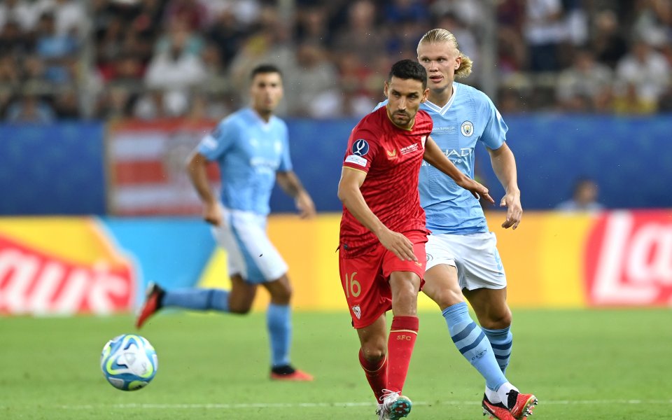 Манчестър Сити и Севиля играят при 1:1 в сблъсъка за