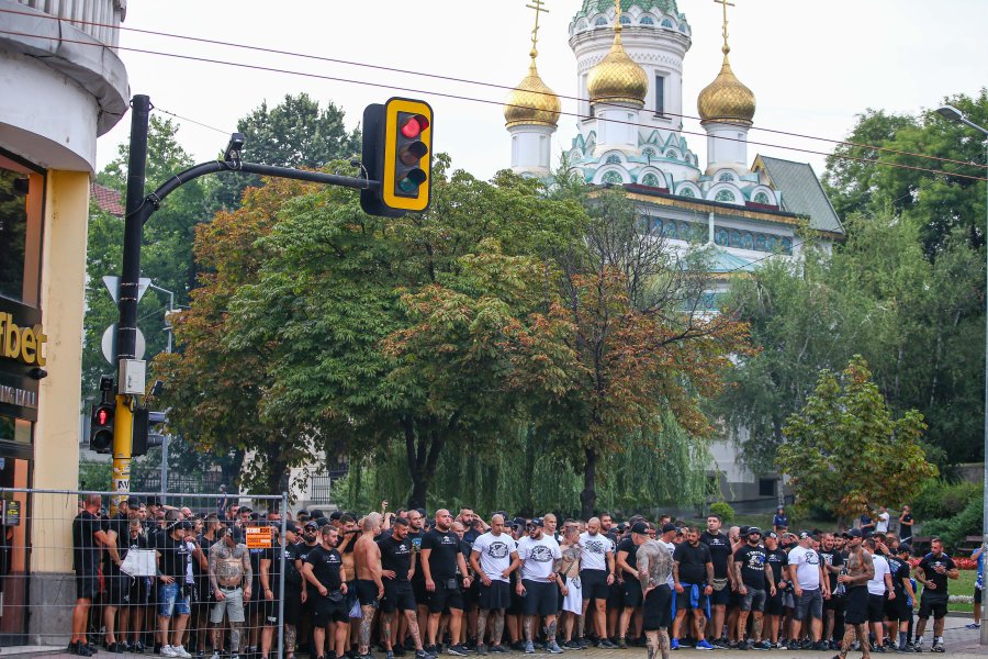 Шествие на феновете на Левски преди мача с Айнтрахт Франкфурт1