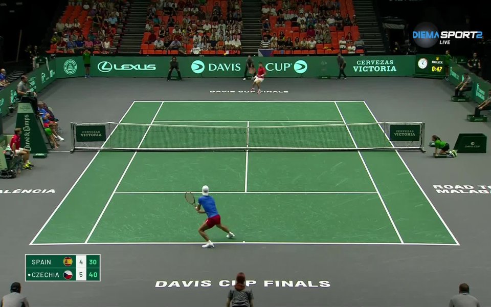Първият мач между Испания и Чехия в Купа Дейвис бе