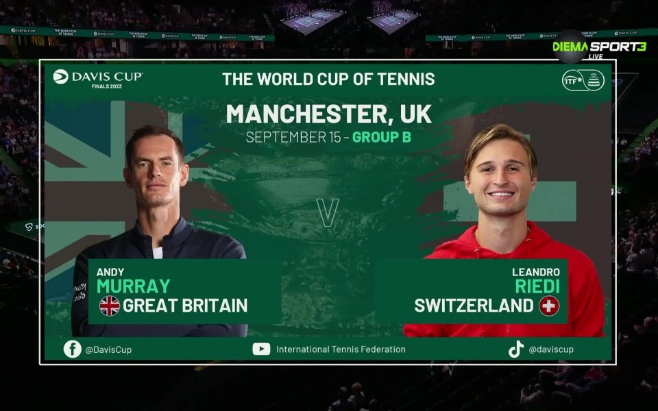 Великобритания взе преднина срещу Швейцария на Купа Дейвис. Легендата на