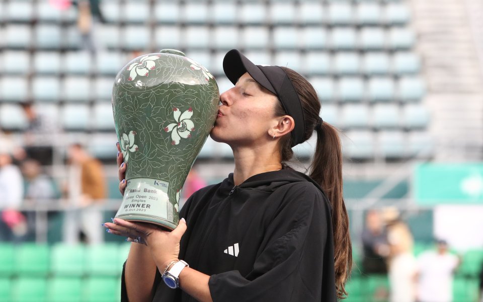 Джесика Пегула ликува с титлата от тенис турнира в Сеул,