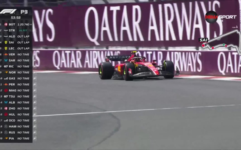 Последната трета тренировка във Формула 1 за Гран При на