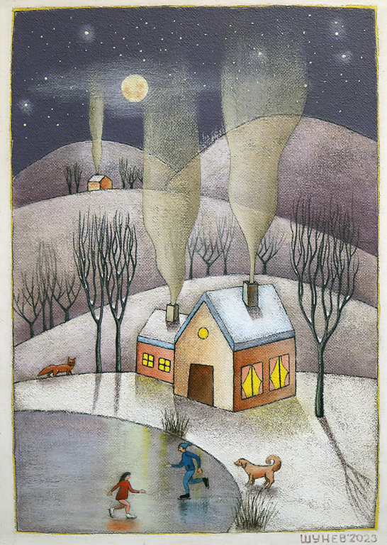 <p>Зимни пейзажи, които ни разказват истории, затрупани със сняг къщички, хора бързащи към дома, светещи прозорчета и димящи коминчета са само част от усещането за празнично настроение, което вече малко по малко ни завладява.</p>