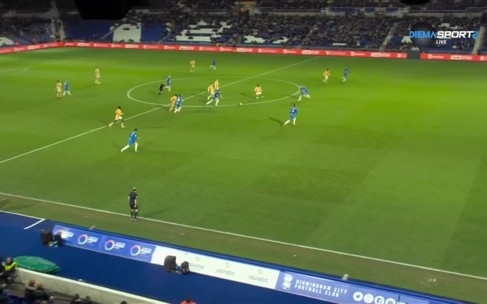 Стефи Мавидиди реализира втори гол във вратата на Бирмингам, с