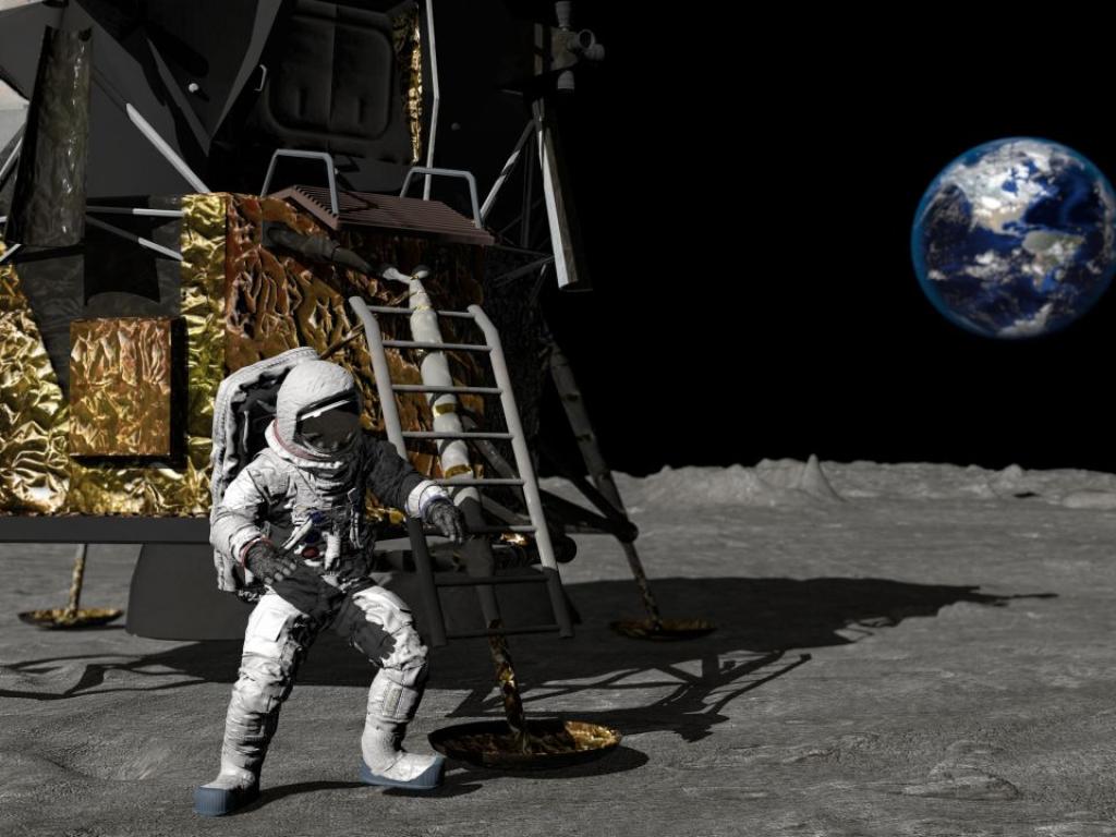 На 20 юли 1969 г Нийл Армстронг излязъл от лунния