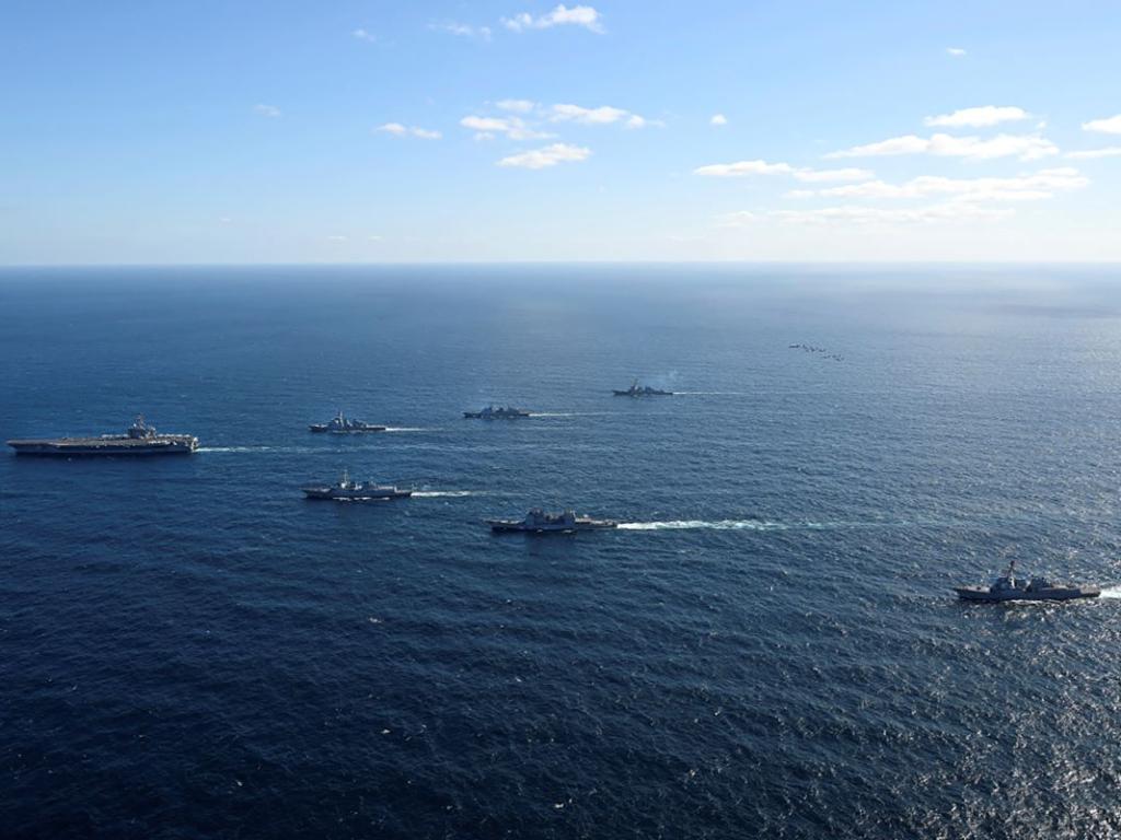 САЩ Южна Корея и Япония проведоха комбинирани военноморски учения с