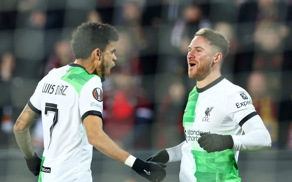 Спарта Прага и Ливърпул играят при резултат 0:2 в първи мач от 1/8-финалната