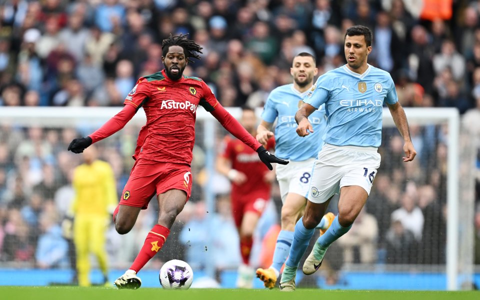 Манчестър Сити и Уулвърхемптън играят при резултат 1:0 в двубой от 36-я кръг