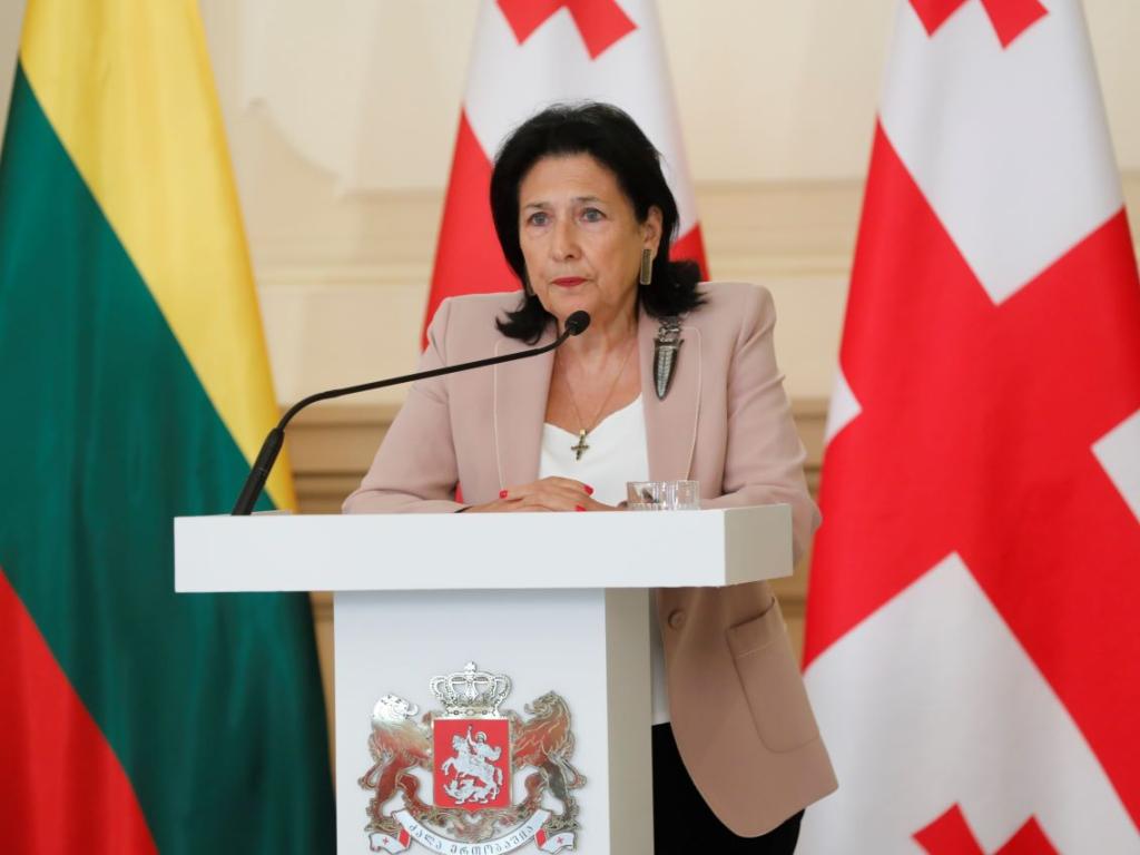 Президентката на Грузия Саломе Зурабишвили съобщи че е наложила вето