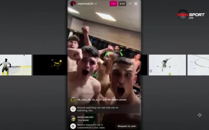 Празненствата от съблекалнята на Хебър след мача с Етър