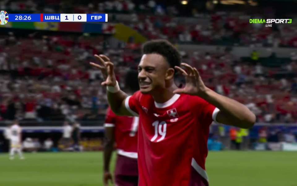 В 28-а минута на двубоя от група А между Швейцария