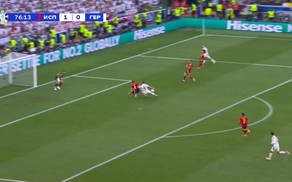 Германия беше близо до изравнителен гол срещу Испания в мач
