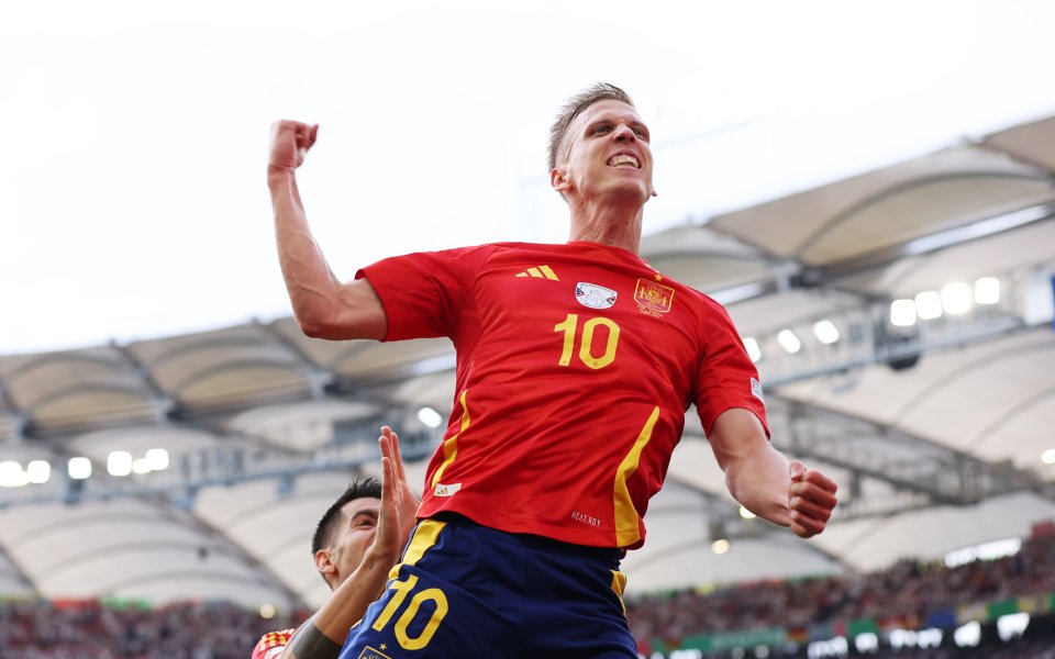 Испанският национал Дани Олмо, реализирал второто попадение срещу Франция за