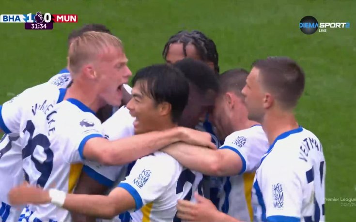 Уелбек даде преднина на Брайтън срещу Манчестър Юн (видео)