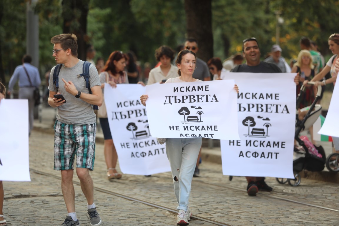 <p>Протест срещу изсичането на дървета на &quot;Опълченска&quot;.</p>