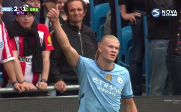 Уникално! Вратарят Едерсон асистира на Халанд и Сити повежда (видео)