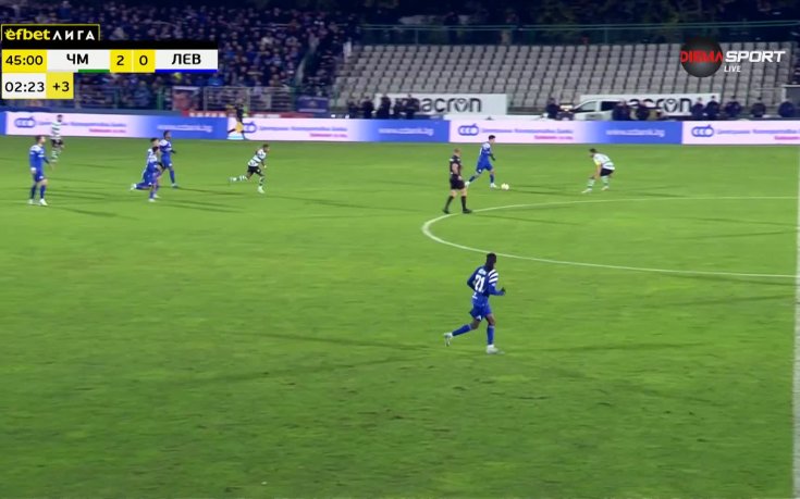 Черно море - Левски 2:0 /първо полувреме/