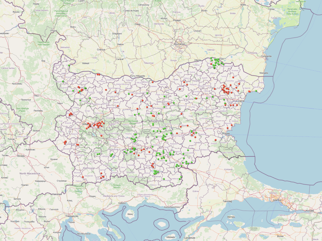 Карта на замърсените терени