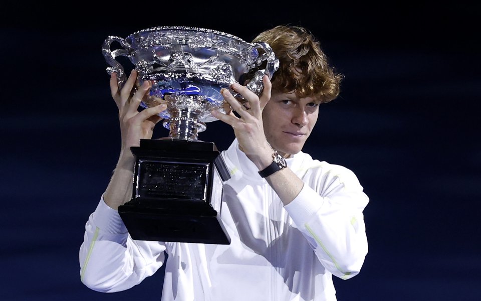 Яник Синер спечели с 3:0 сета срещу Александър Зверев във финала на Australian Open, 26.01.2025 г.