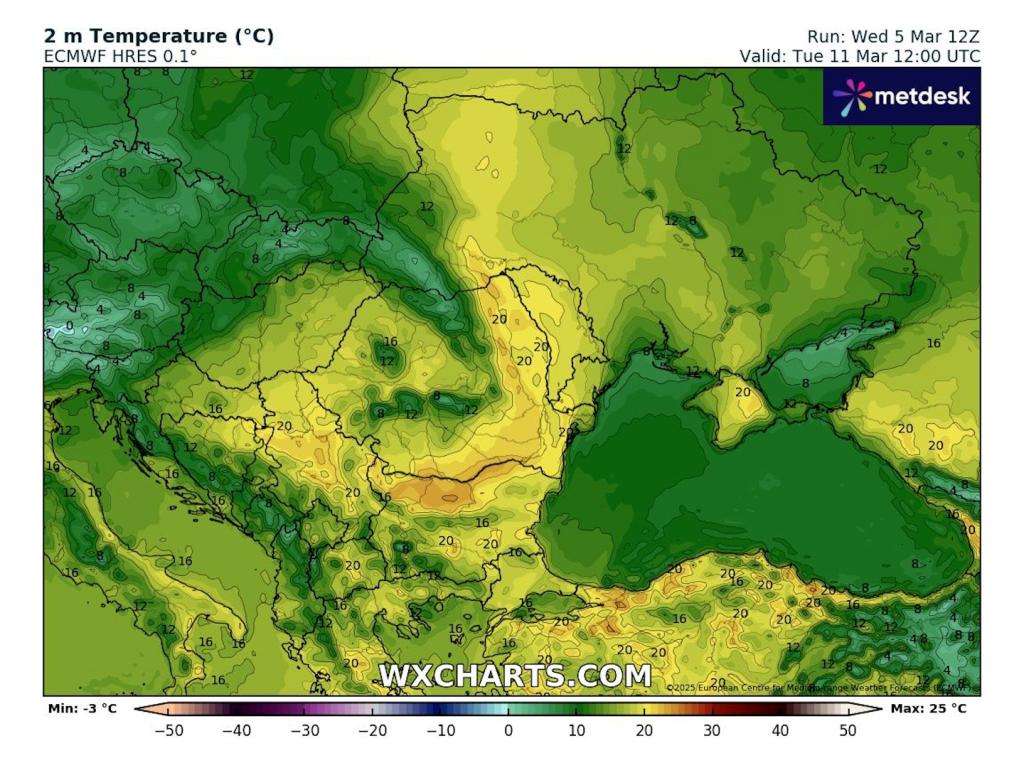 Очаквани дневни температури до около 25 градуса според ECMWF