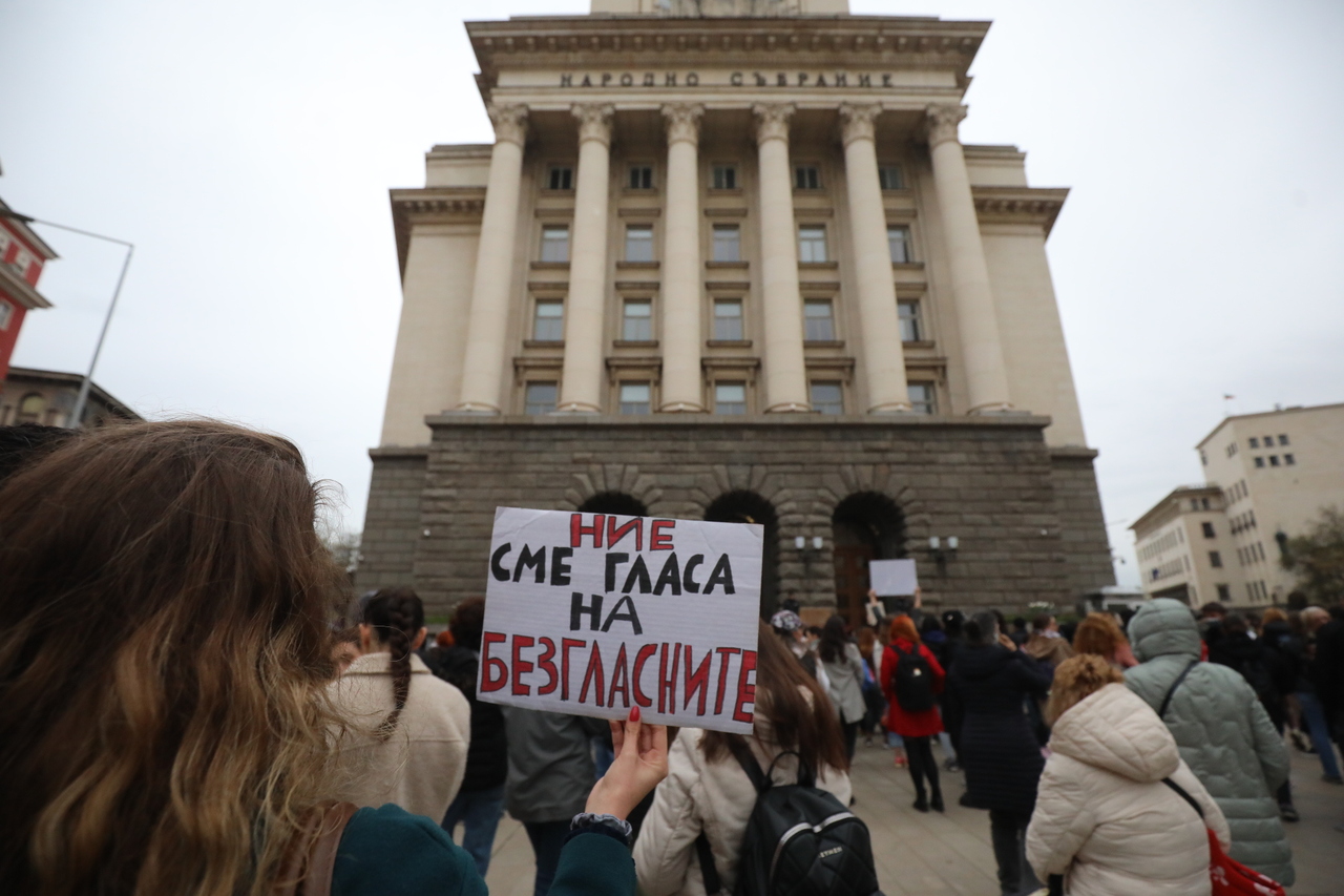 <p>Протест срещу насилието над животни събра десетки души пред сградата на Народното събрание.</p>