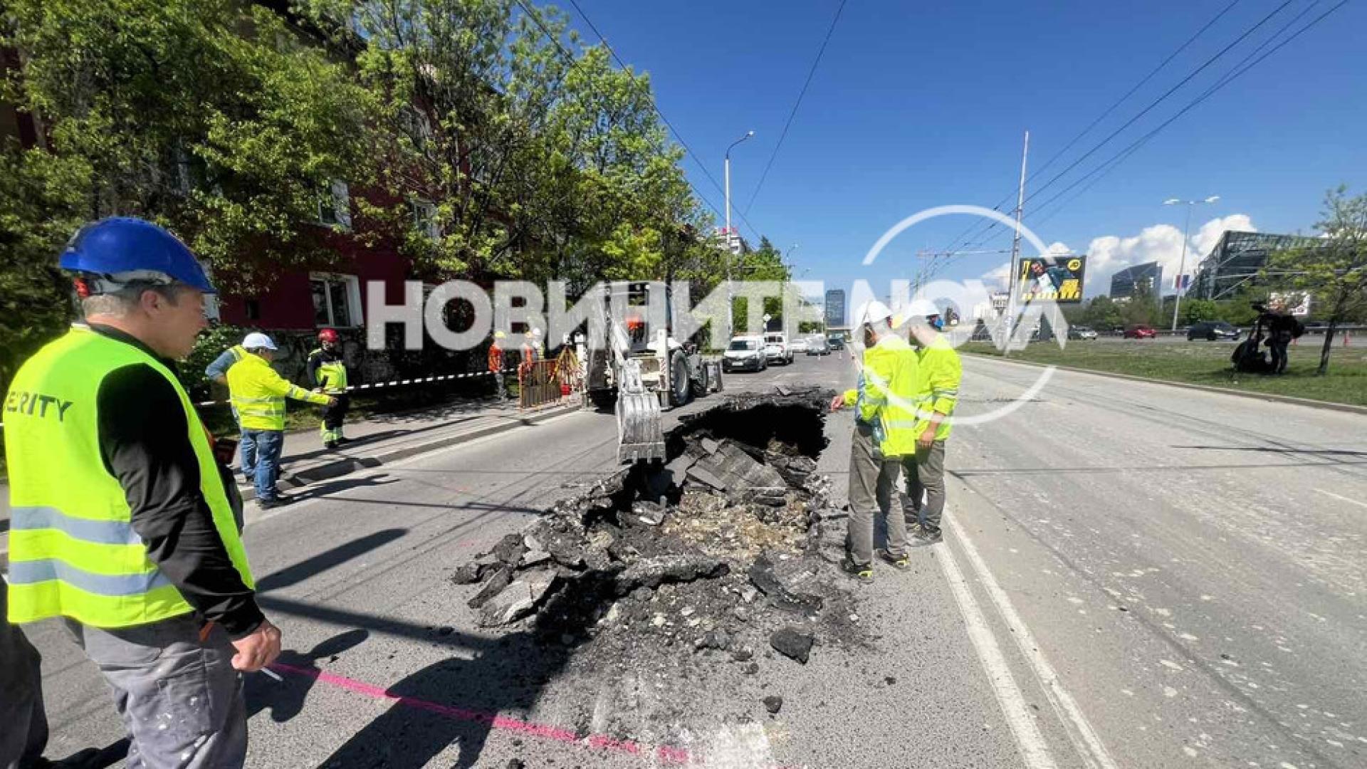 Огромна дупка зейна в локалното платно на столичното Цариградско шосе