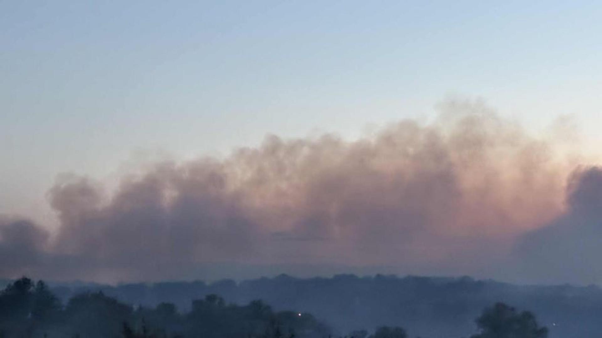 Голям пожар възникна в понеделник следобед в местността Радинчево между селата