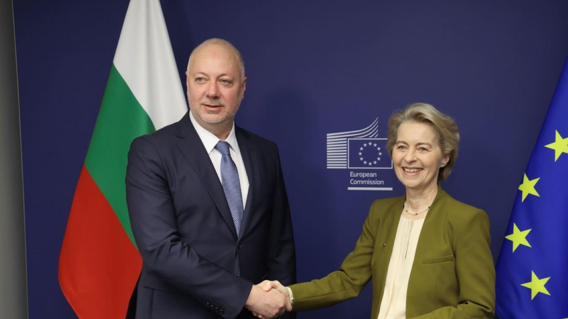 Премиерът Росен Желязков и председателят на Европейската комисия Урсула фон