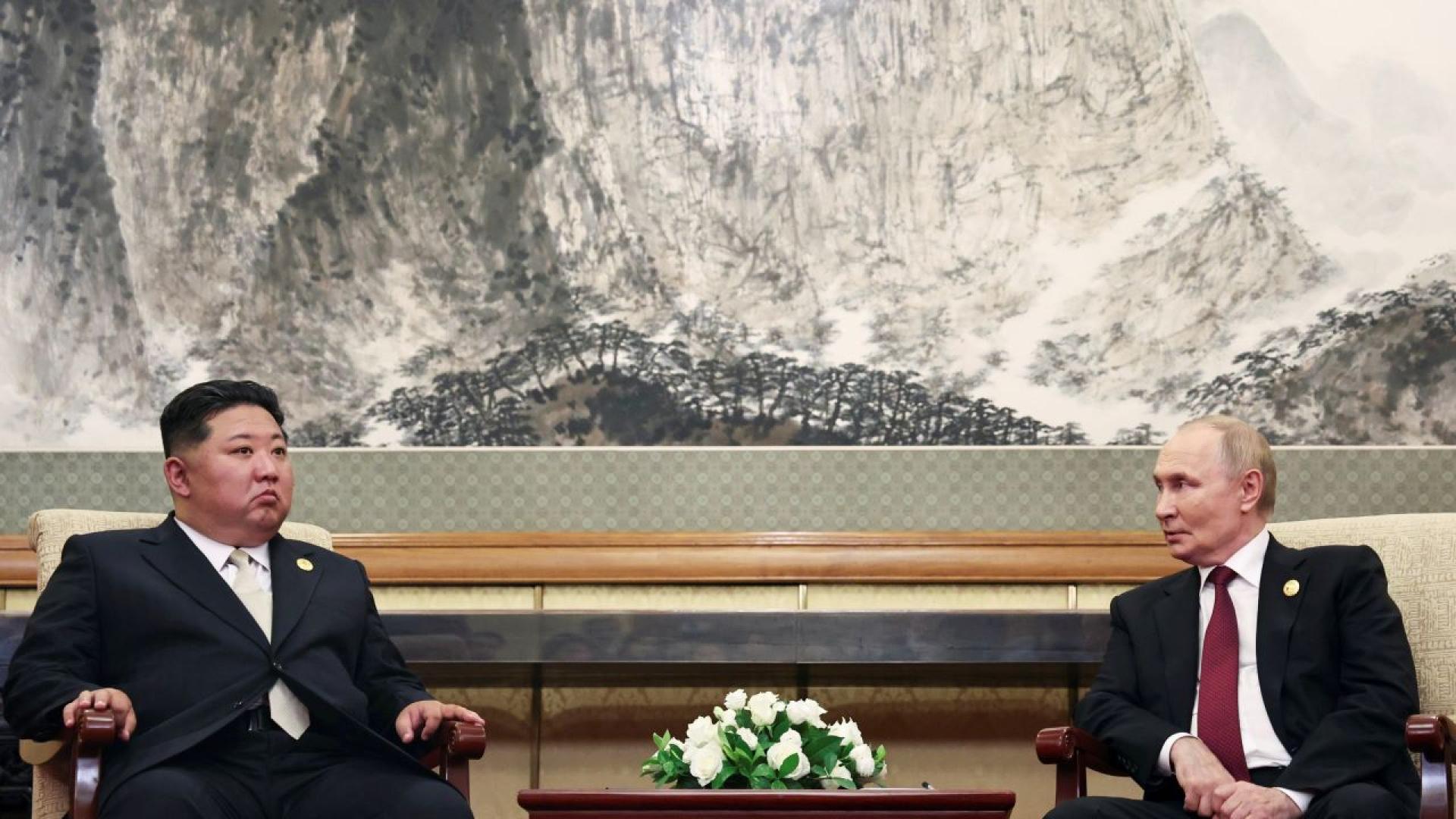 Руският президент Владимир Путин и севернокорейският държавен ръководител Ким Чен ун