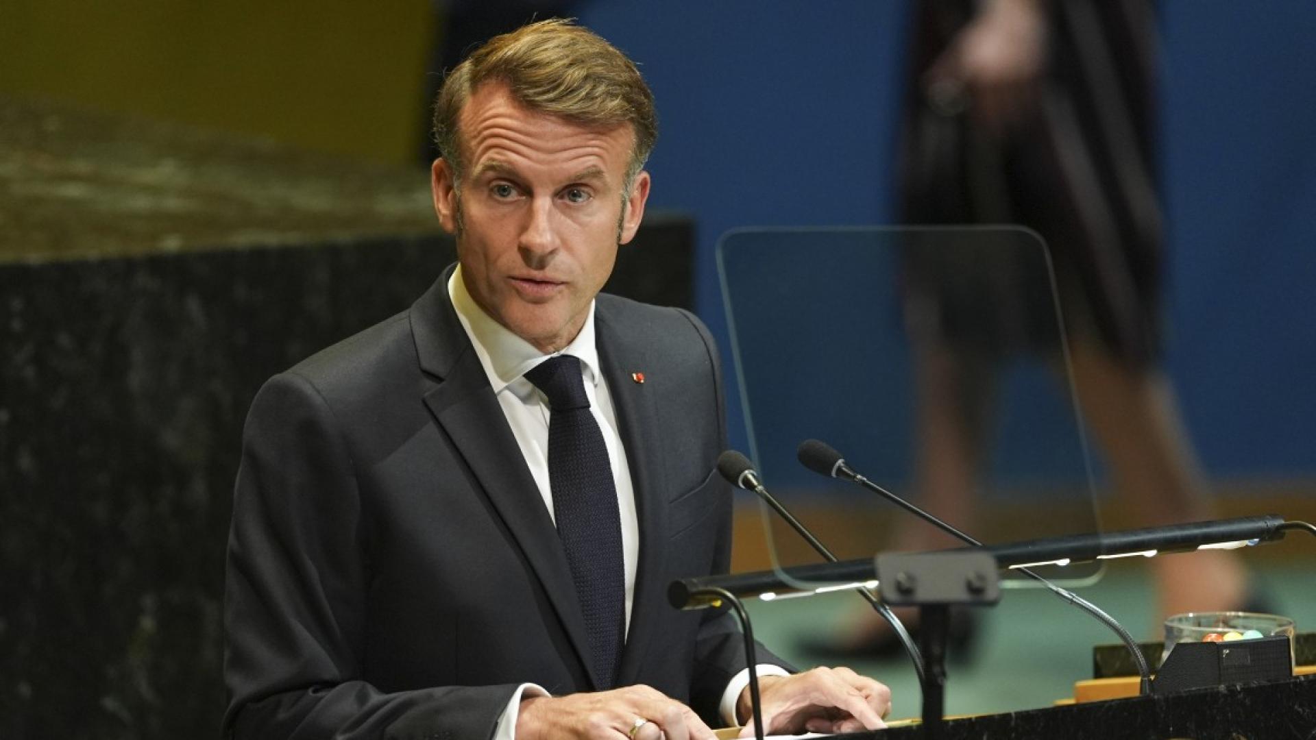 Френският президент Еманюел Макрон обяви днес на Общото събрание на
