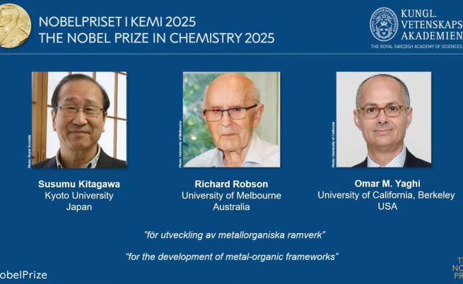 Трима учени спечелиха Нобеловата награда за химия