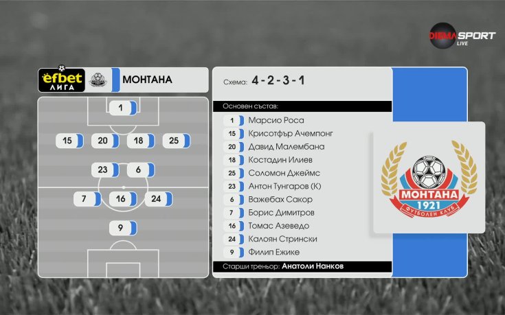 Берое - Монтана /състави/