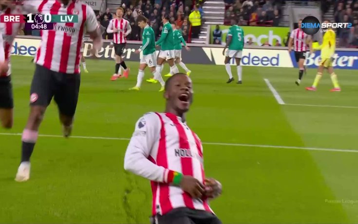 Данго Уатара изведе Брентфорд напред срещу Ливърпул