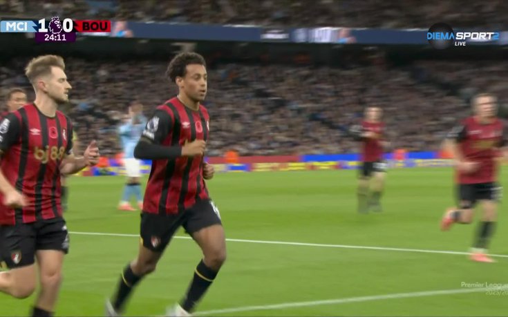 Манчестър Сити - Борнемут 2:1 /първо полувреме/