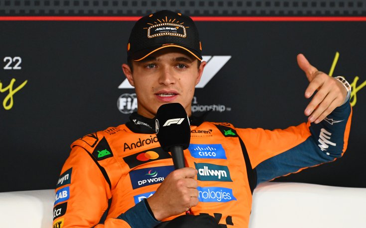 Норис: Пистата бе изключително хлъзгава, беше много напрегнато