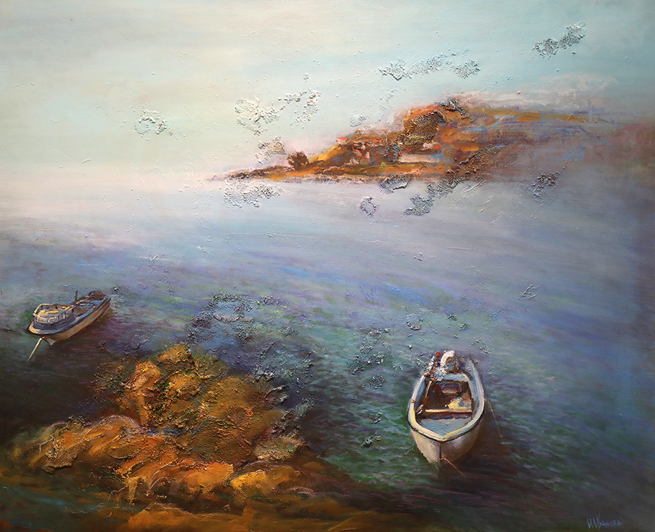 <p>Парчетата плат, които лепя със специално лепило могат, да се накъсат и когато е подготвена площта, да се залепят, като се създават приятни гънки, които допринасят за въздействието в картината.</p>