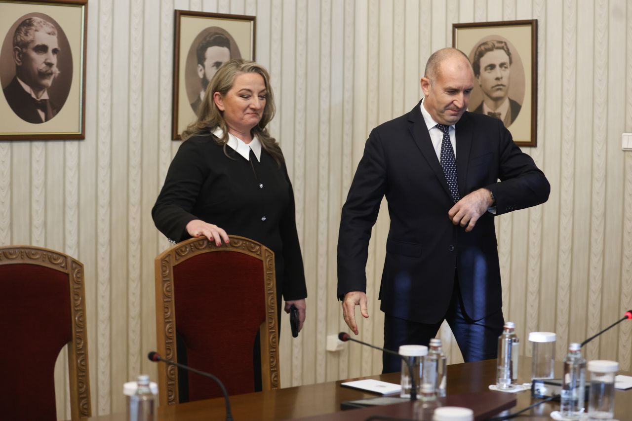 <p>Деница Сачева от ГЕРБ пристигна сама при Румен Радев за консултации</p>