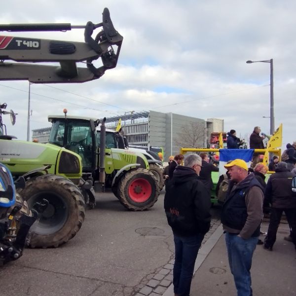 <p>Френски земеделци блокираха днес подстъпите на Европейския парламент (ЕП) във френския град Страсбург в знак на протест срещу планираното споразумение за свободна търговия между Европейския съюз и южноамериканската организация Меркосур, включваща Бразилия, Аржентина, Уругвай и Парагвай.</p>