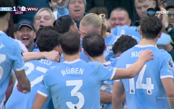 Ерлинг Халанд даде преднина на Сити срещу Уест Хем