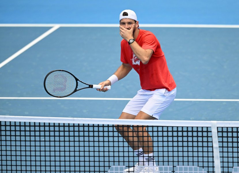 Тренировка на Григор Димитров в Бризбън1