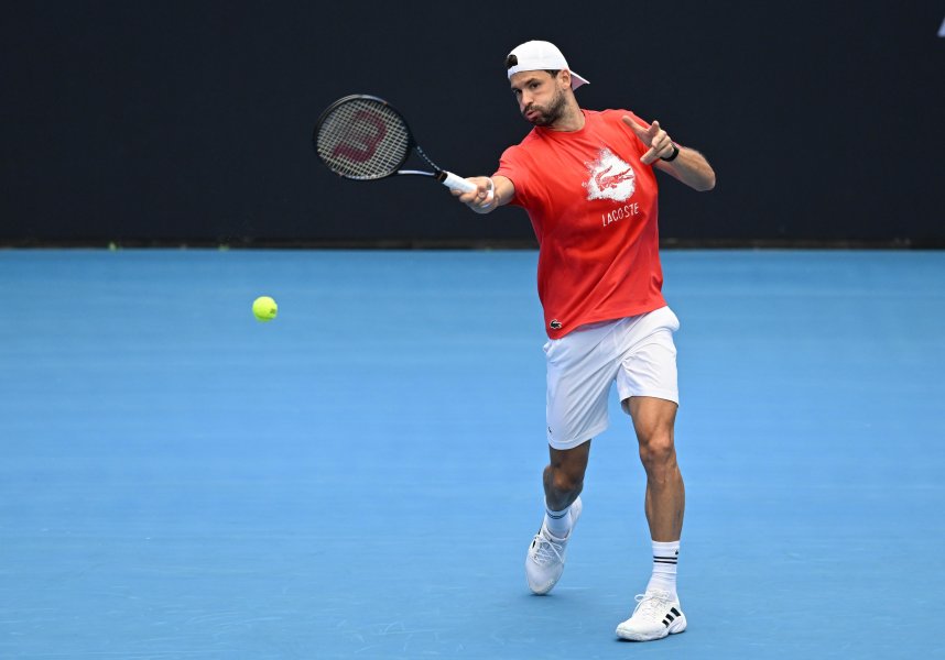 Тренировка на Григор Димитров в Бризбън1