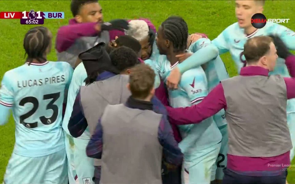 Бърнли стигна до равенство срещу Ливърпул с гол на Маркъс Едуардс