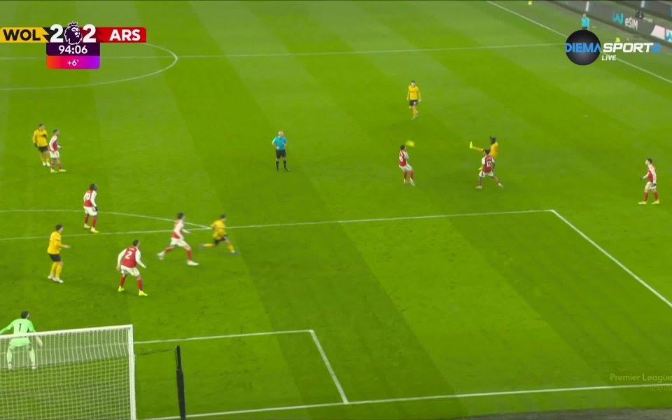 Уулвс изравни с автогол на Калафиори в добавеното време