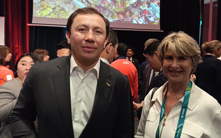 Весела Лечева с новия президент на Световния бокс Генадий Головкин