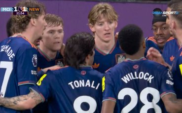 Нюкасъл мигновено възстанови равенството срещу Манчестър Сити (видео)