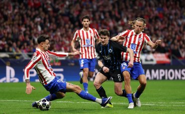 С хеттрик на Сьорлот Атлетико Мадрид надви Брюж и е на осминафинал в ШЛ