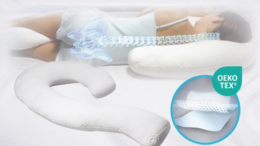 Една възглавница със 7 поддържащи тялото зони за цялостна подкрепа и комфорт